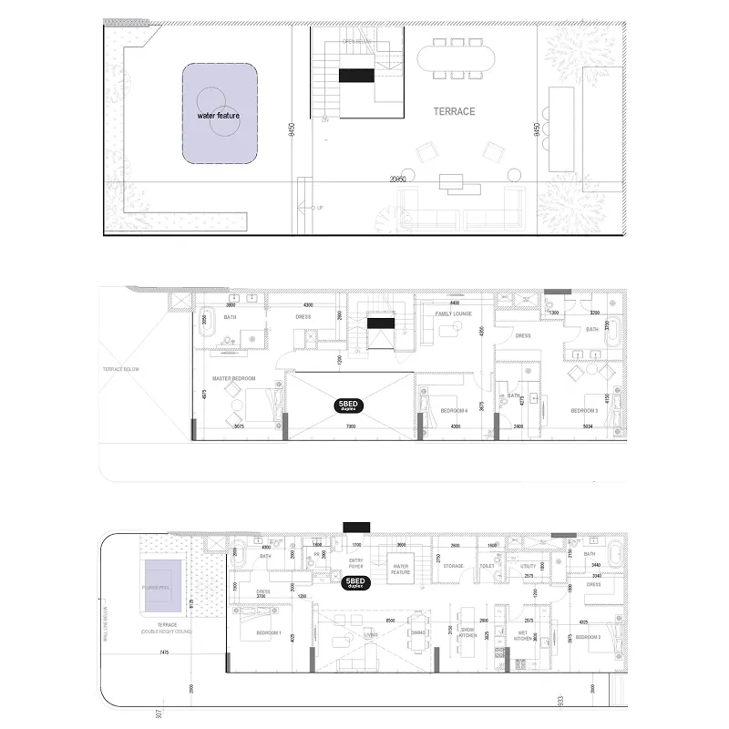 Villa Del Divos 5 bed floor plan, 6,560 – 7,224 sqft