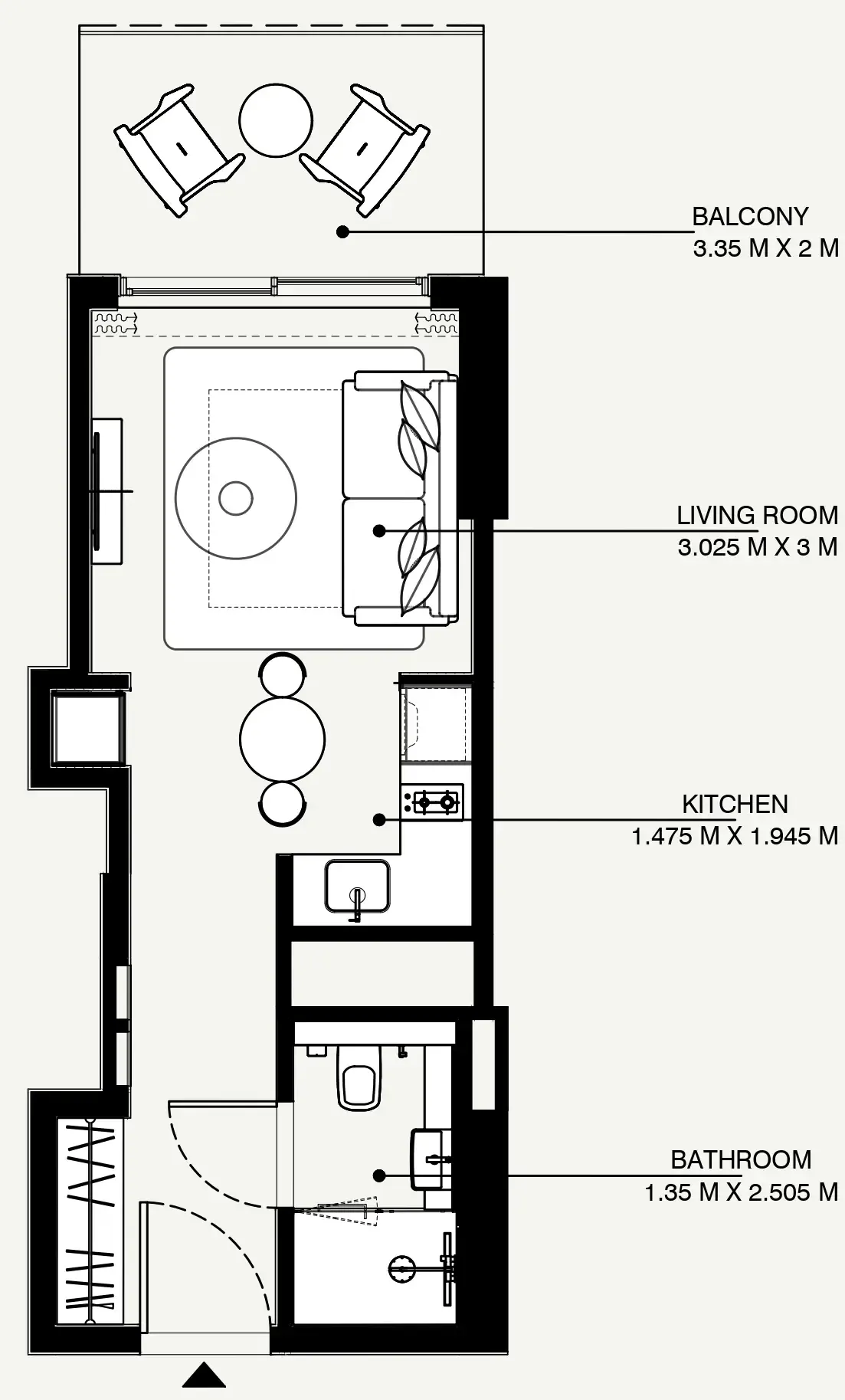 Azizi Venice Studio floor plan, 379 sqft