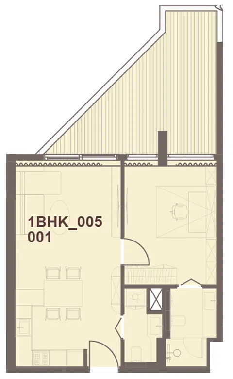 J-Haus Residence 1 bed floor plan, 788 sqft