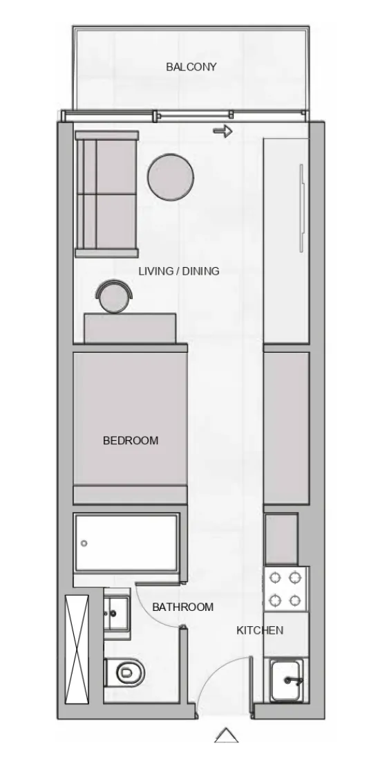 The Community JVT Studio floor plan, 362 sqft