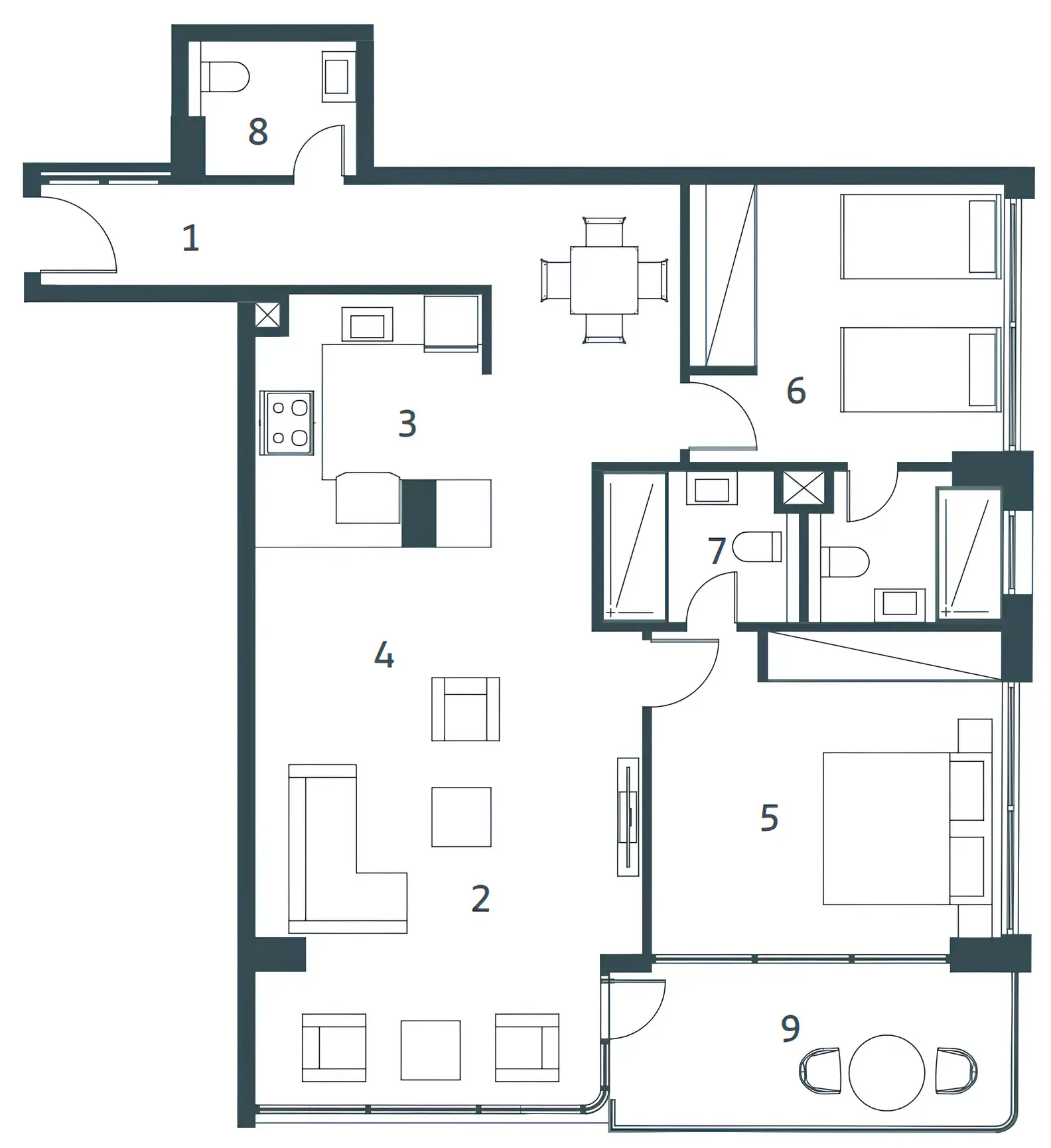 Whitestone Residences 2 bed floor plan, 1,170 sqft