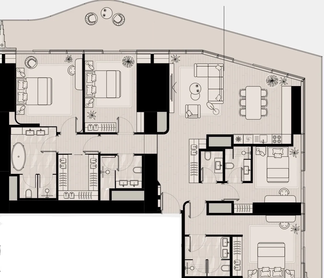 Iconic Tower 4 bed floor plan, 2,776 sqft