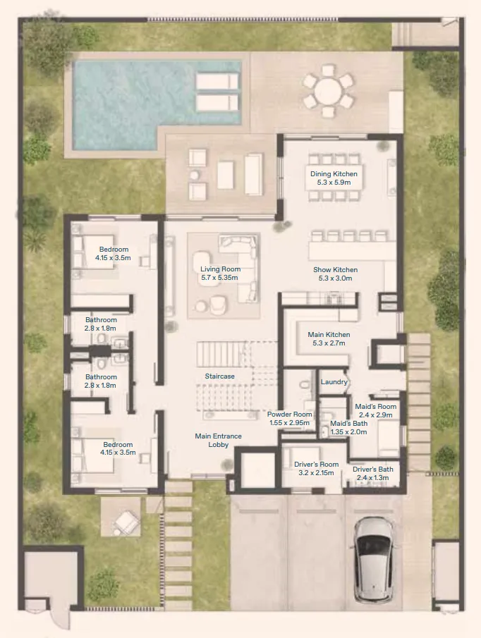 Bayn by Ora 5 bed floor plan, 6,329 sqft