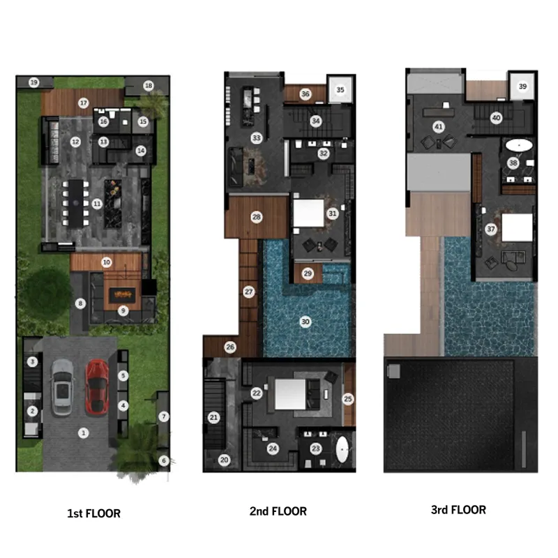 QNITY by Wallaya Villas 3 bed floor plan, 5,500 sqft