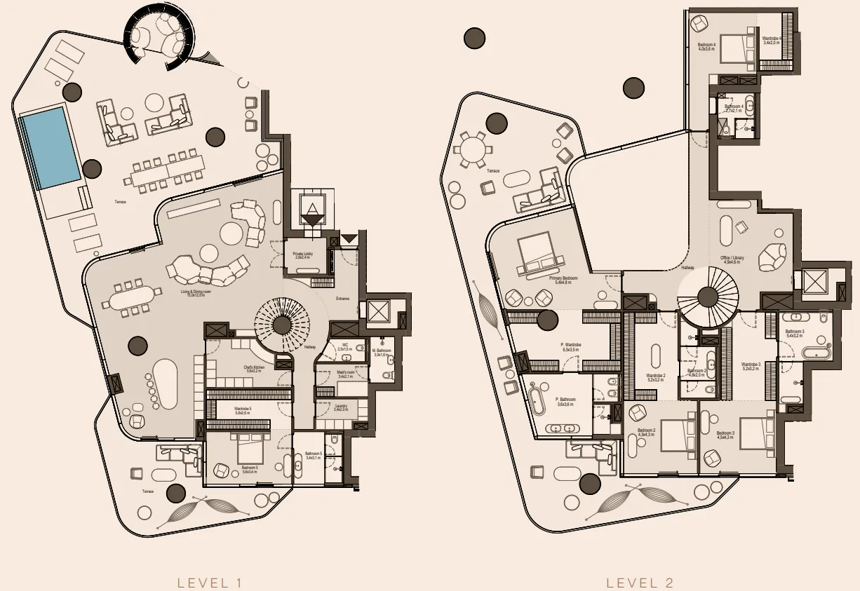 Eywa Way of Water 5 bed floor plan, 10,027 sqft