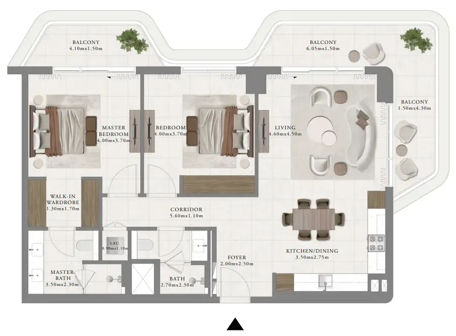 Sera 2 2 bed floor plan, 1,394 sqft