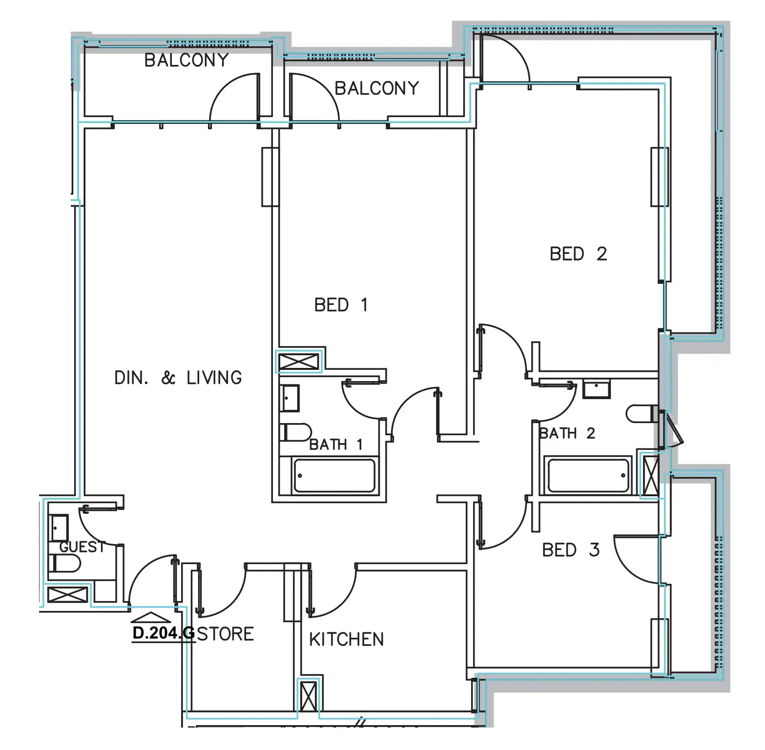 Janayen Avenue 3 bed floor plan, 1,831 sqft