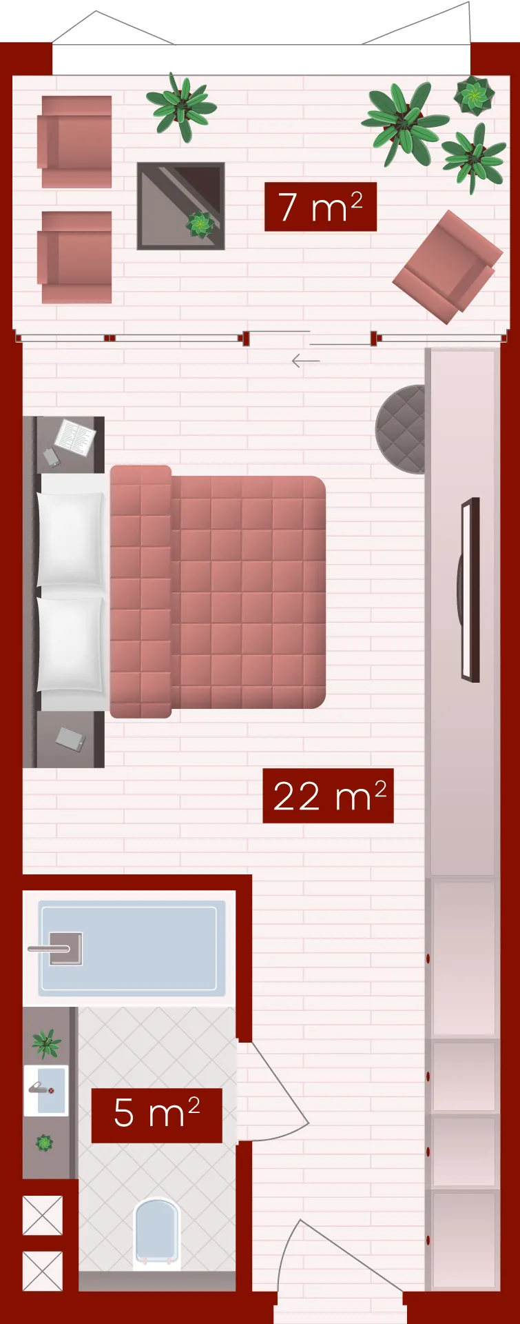 Teus Ramada Nusa Dua by Wyndham Studio floor plan, 355 sqft