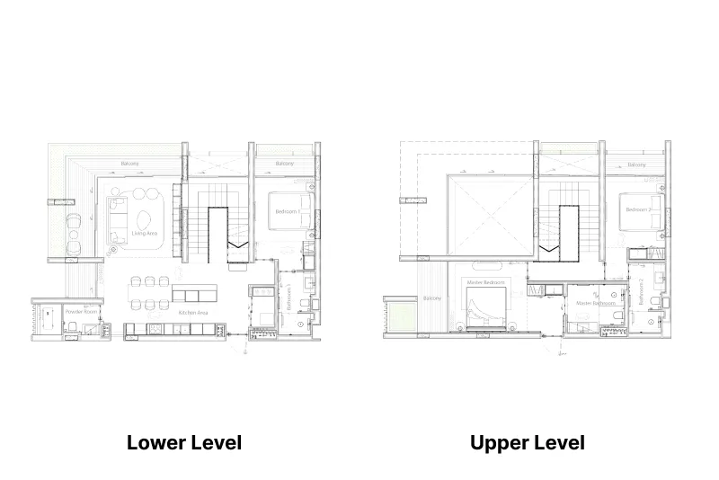 Gardens of Eden - Park Residence 3 bed floor plan, 2,153 – 2,158 sqft