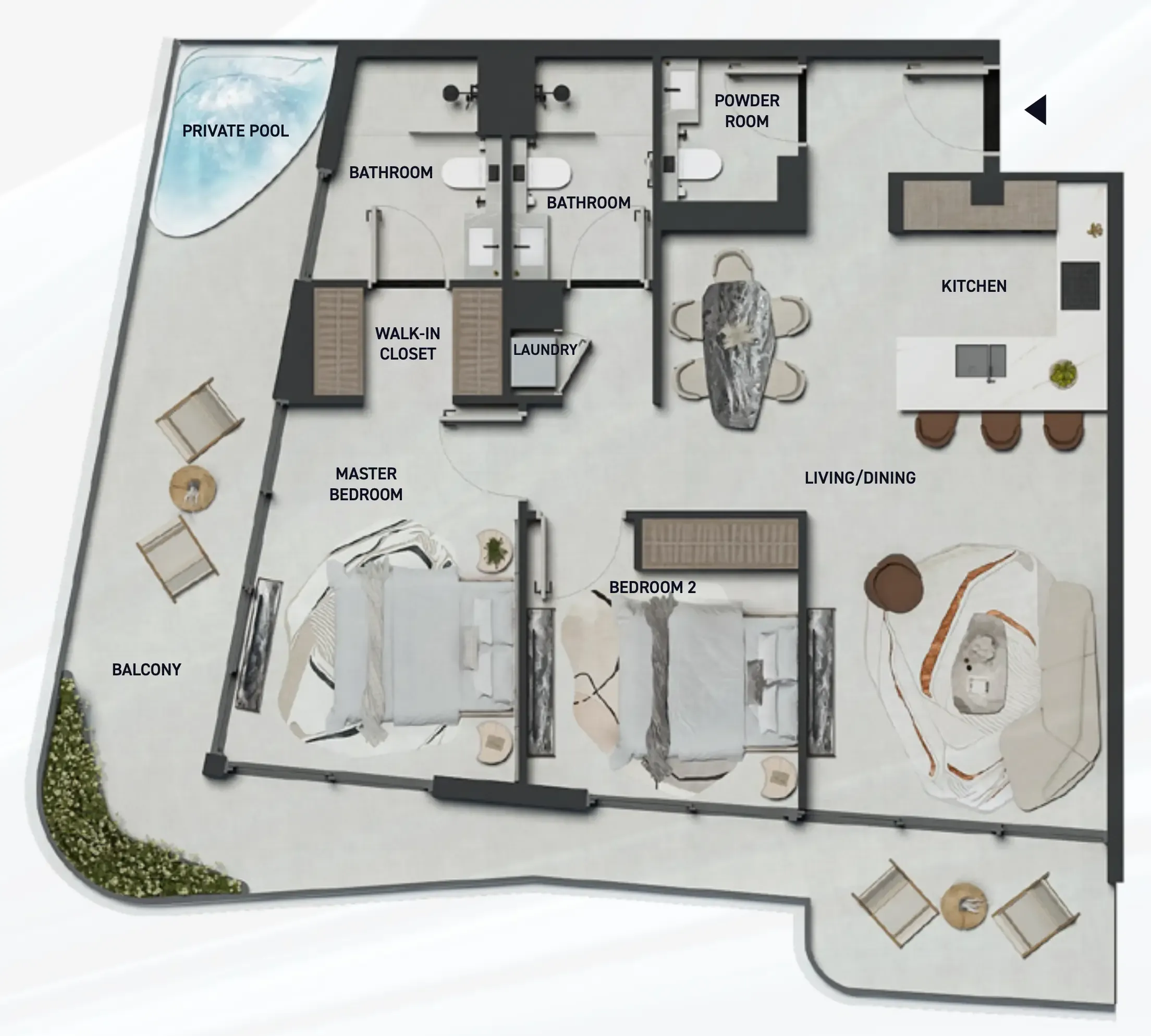 Hadley Heights 2 2 bed floor plan, 1,390 sqft