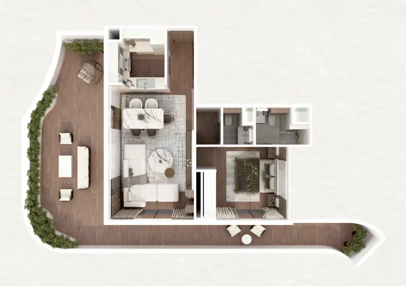 Barari Gate by ADE 1 bed floor plan, 776 – 900 sqft