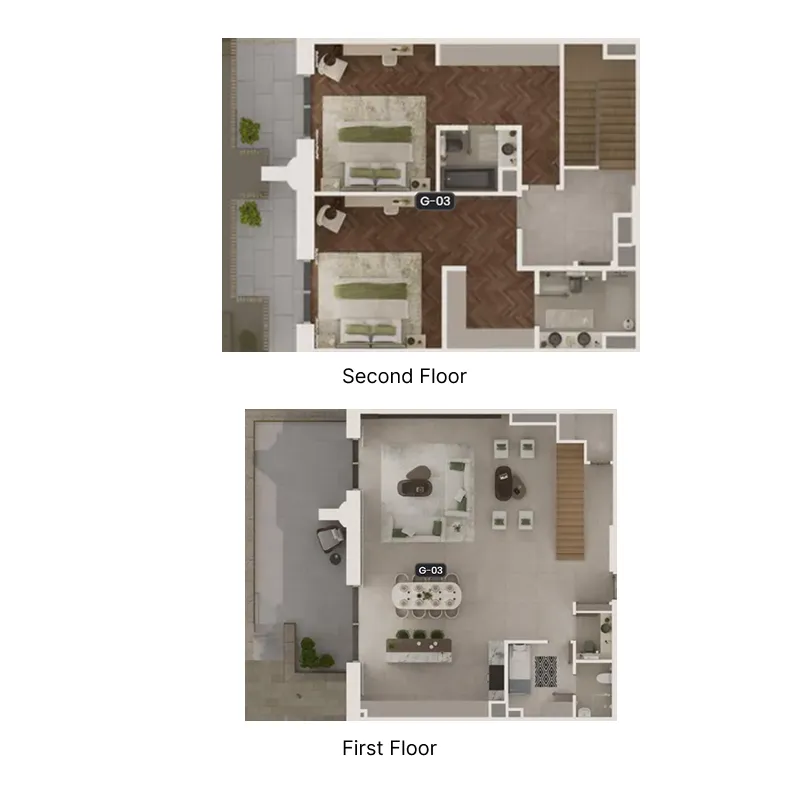 Sama Yas 2 bed floor plan, 2,783 sqft