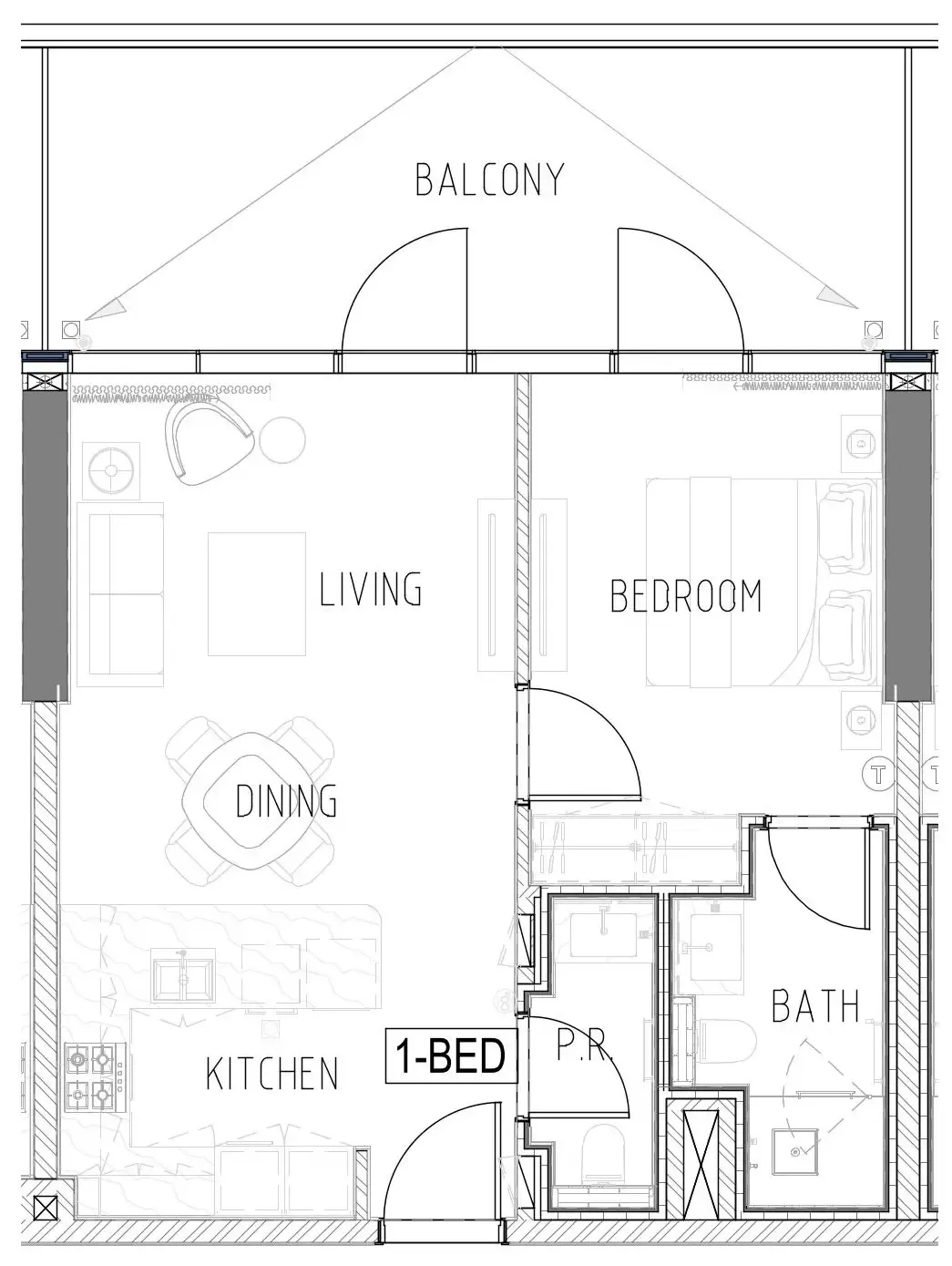 Damac Safa Gate 1 bed floor plan, 826 sqft