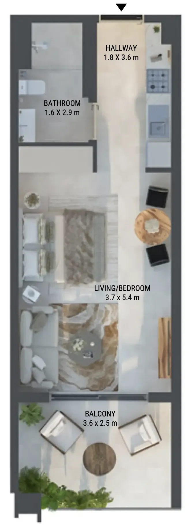 Weybridge Gardens 3 Studio floor plan, 488 sqft