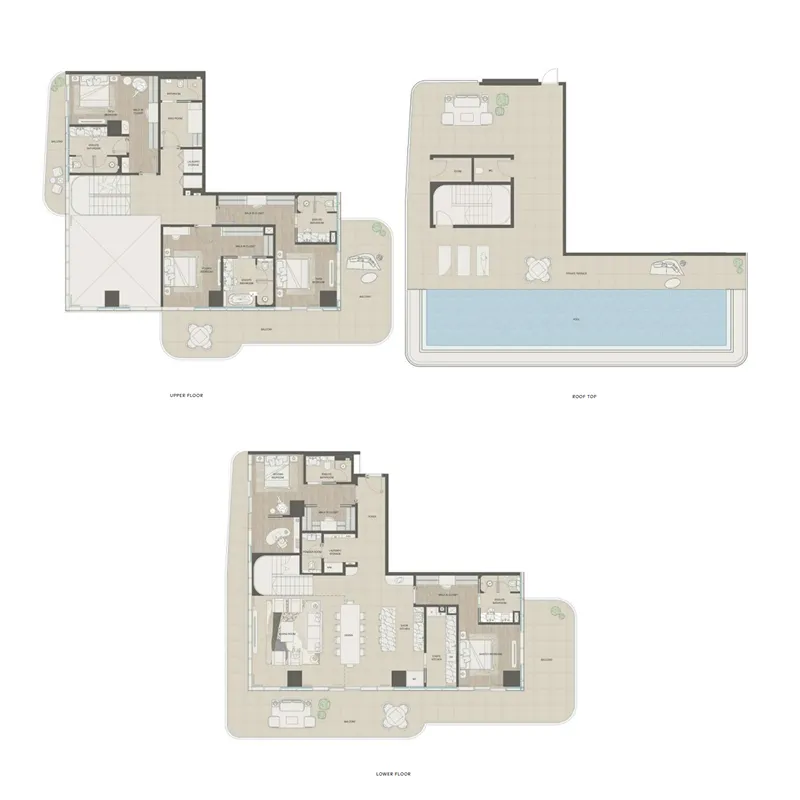 Mondrian Phases 1 and 2 5 bed floor plan, 8,583 sqft