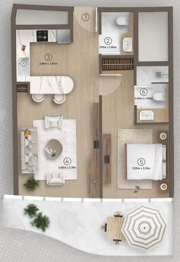 Azure by Lapis 1 bed floor plan, 766 – 779 sqft