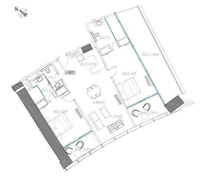 Safa Two de Grisogono 2 bed floor plan, 1,752 sqft
