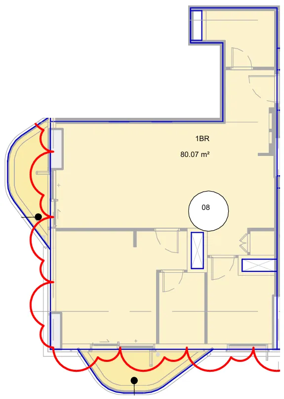 Takaya 1 bed floor plan, 954 sqft