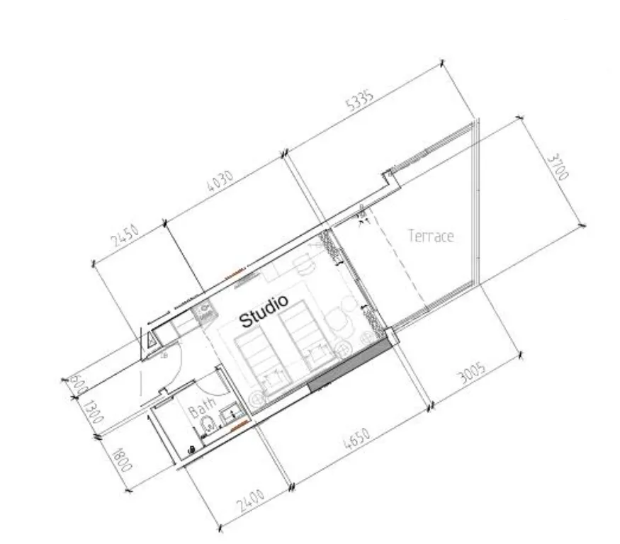 Damac Hills 2 - Hotel Edge by Rotana Studio floor plan, 467 sqft