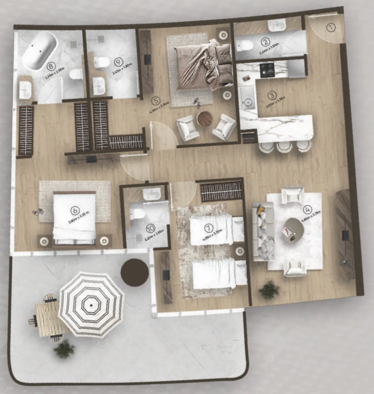 Azure by Lapis 3 bed floor plan, 1,590 – 2,656 sqft