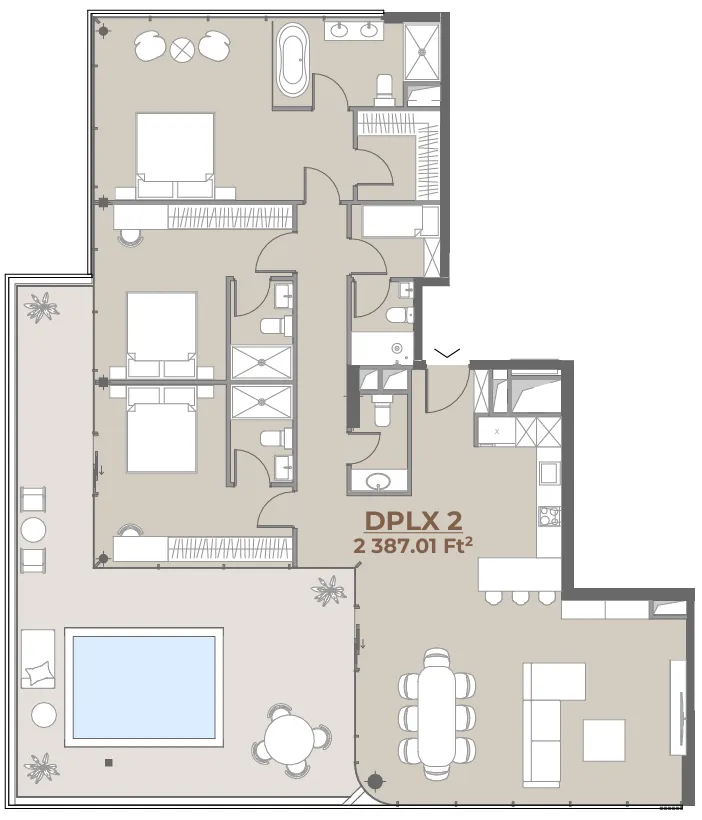 House of WELL 4 bed floor plan, 2,383 sqft