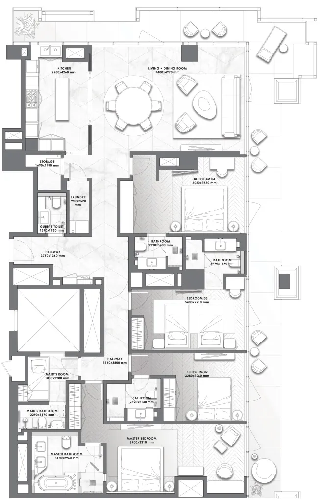 DaVinci 4 bed floor plan, 2,937 sqft