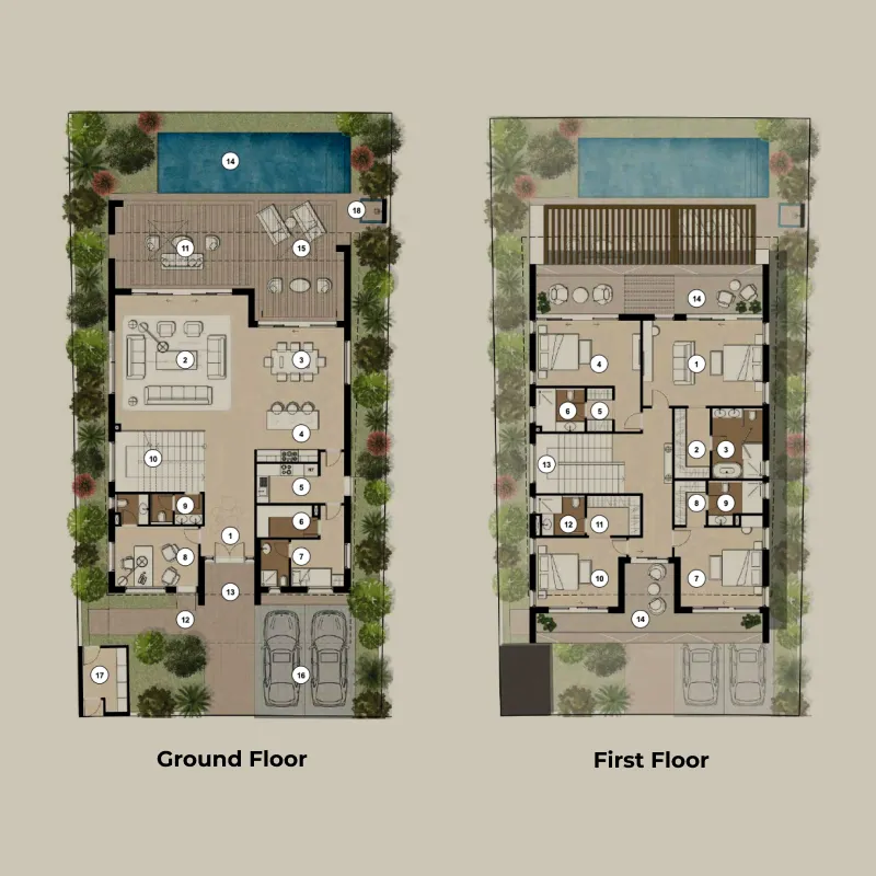 Nawayef East by Modon Properties 4 bed floor plan, 4,699 sqft