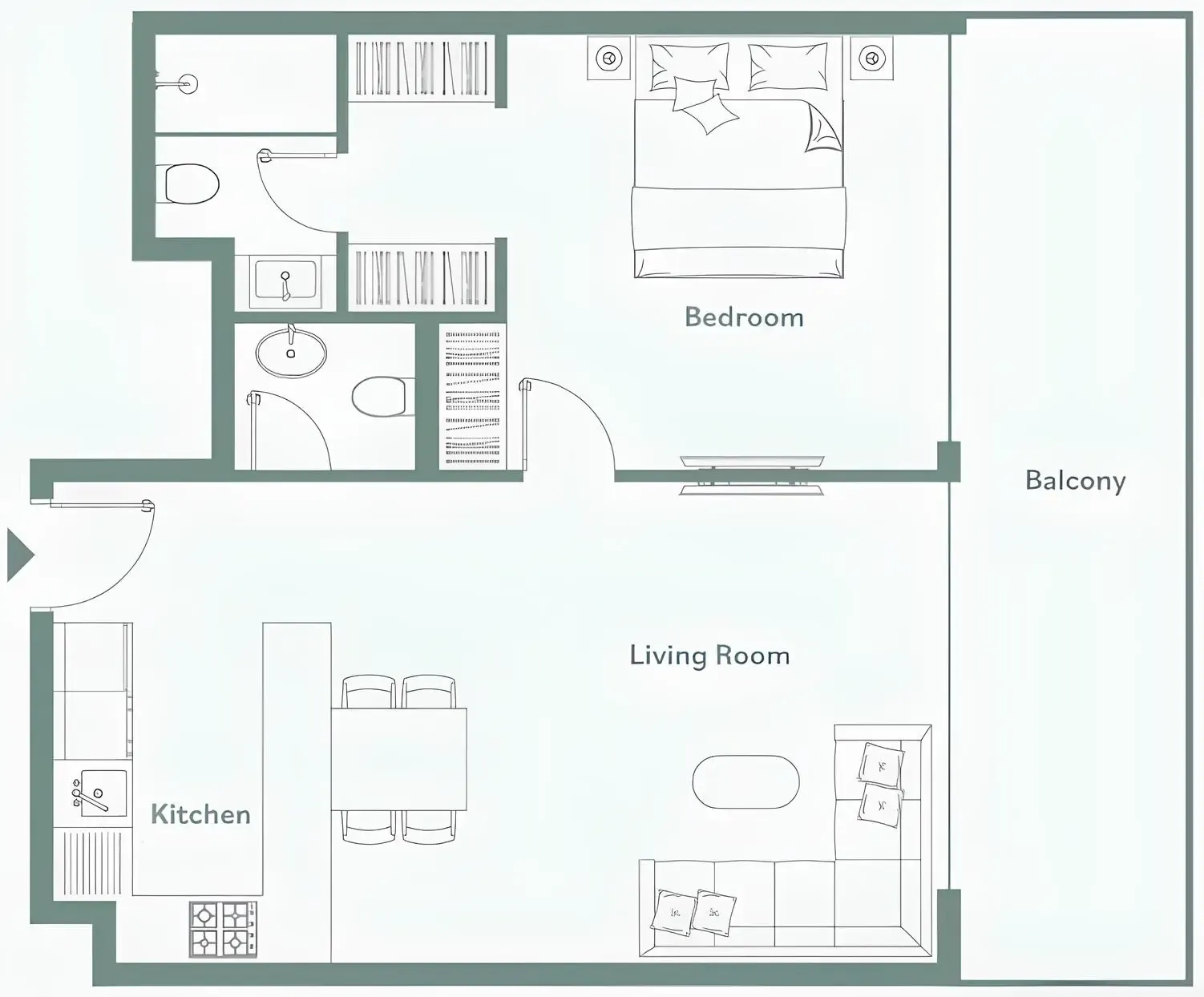 Luma Park Views 1 bed floor plan, 861 sqft