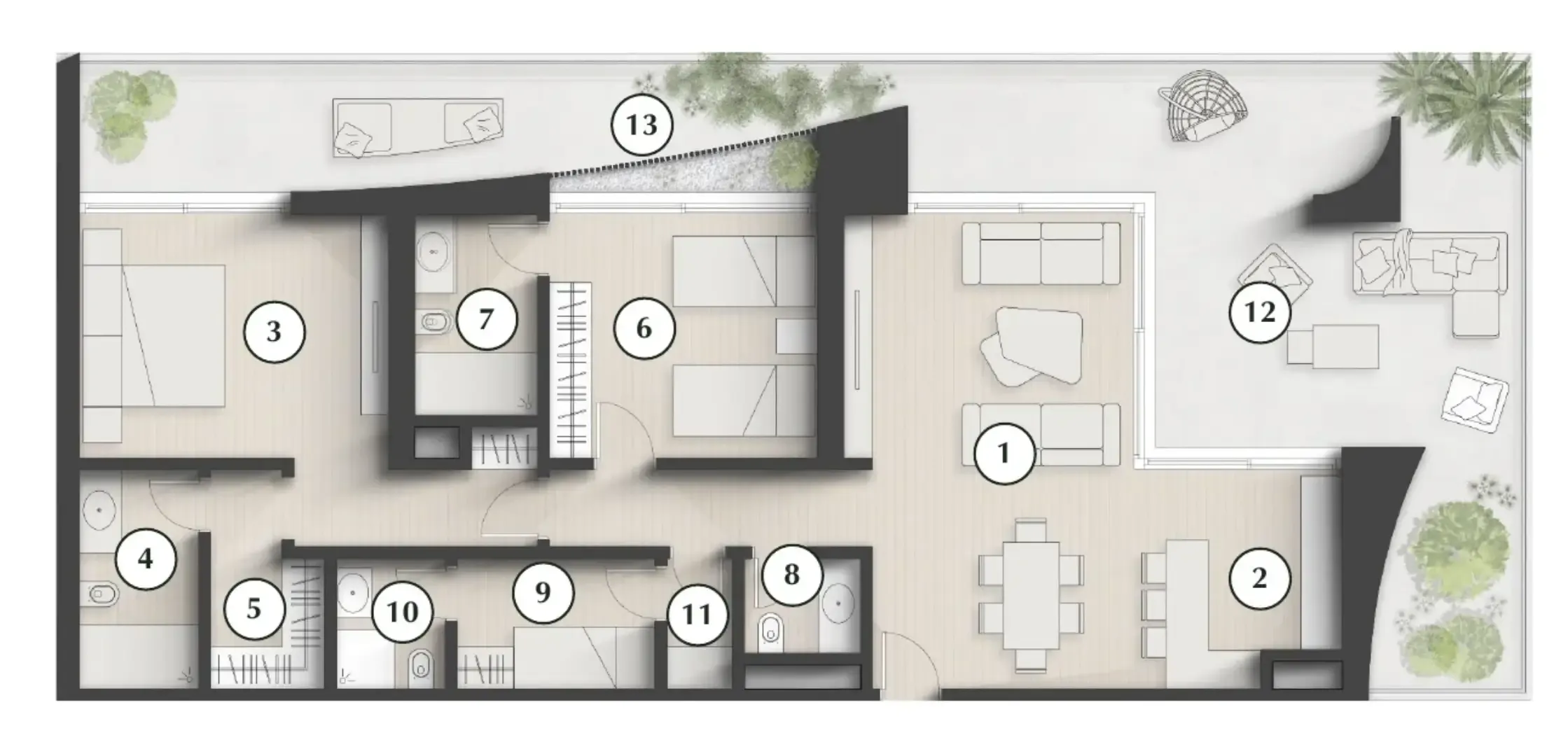 Lunaya Terraces 2 bed floor plan, 1,997 sqft