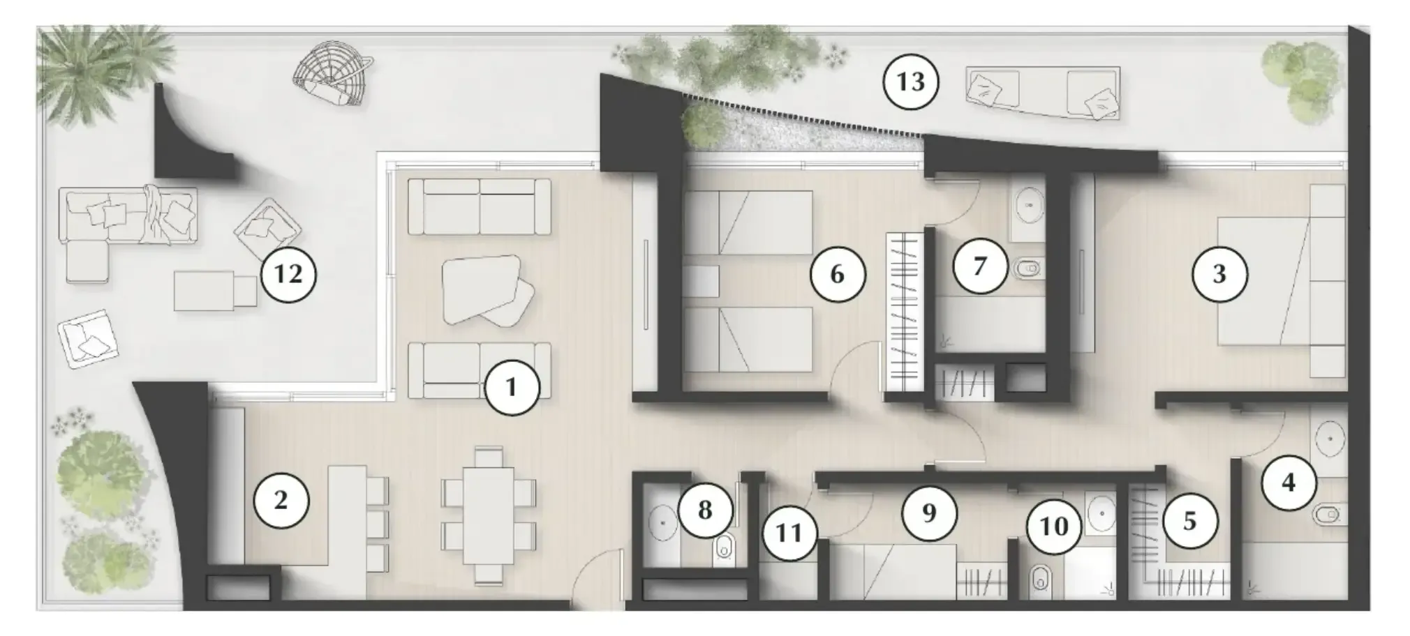 Lunaya Terraces 2 bed floor plan, 1,997 sqft