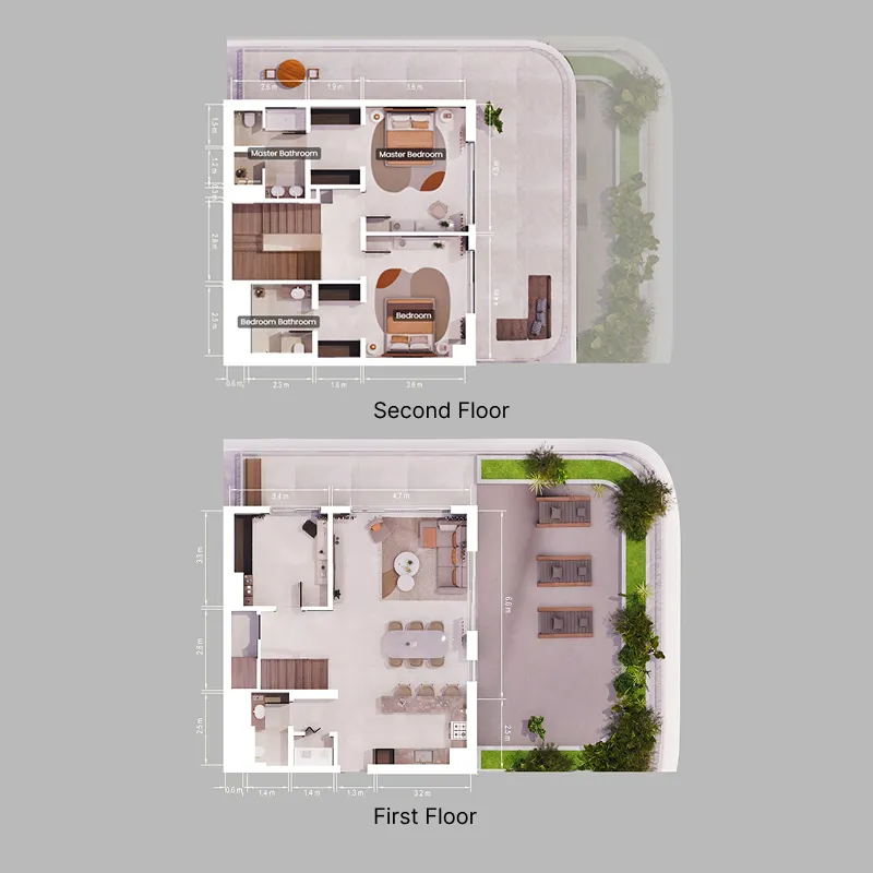 Verdes by Haven 2 bed floor plan, 2,371 sqft