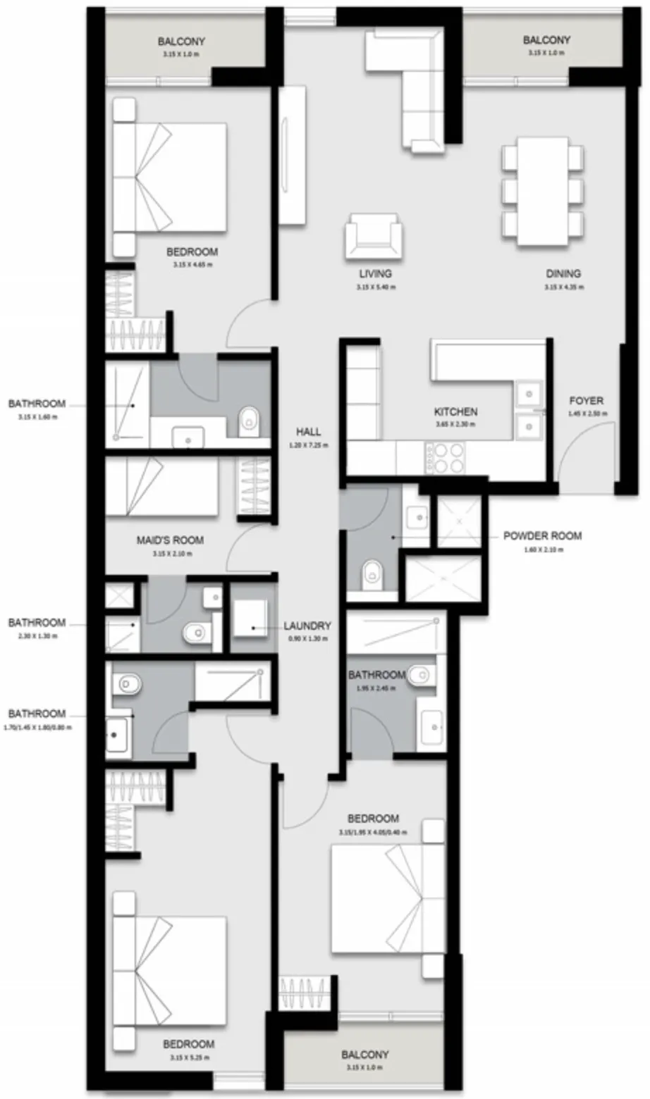 Al Mamsha Sharjah 3 bed floor plan, 1,767 sqft