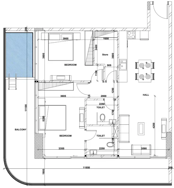 Peace Lagoons 2 2 bed floor plan, 1,429 sqft