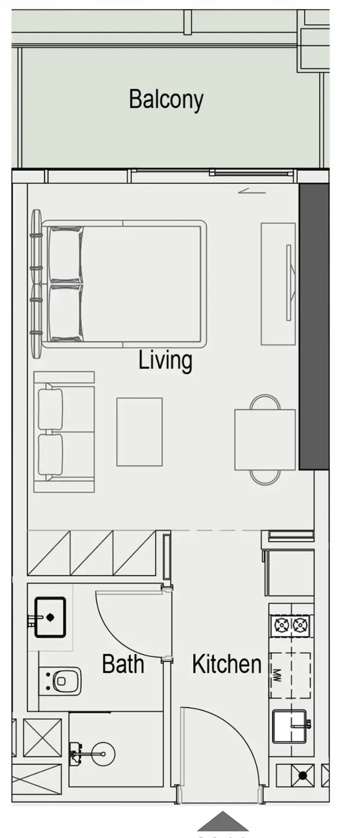 Sierra by Iman Studio floor plan, 416 sqft