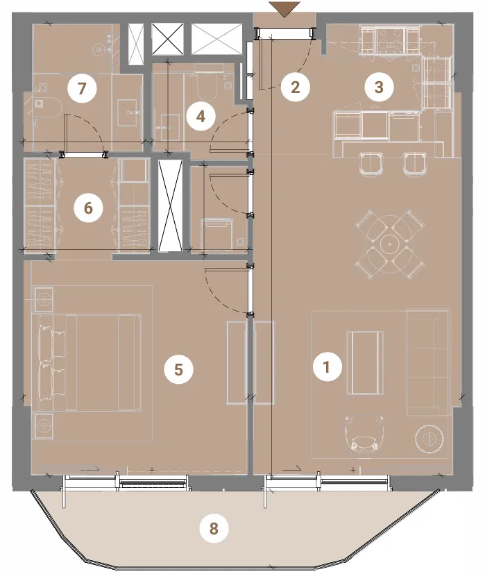 Takaya 1 bed floor plan, 1,067 sqft