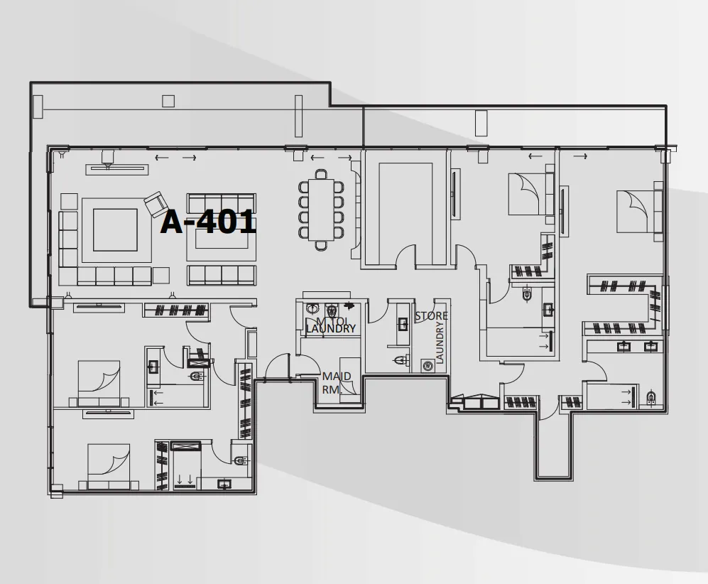 The 100 4 bed floor plan, 4,292 sqft