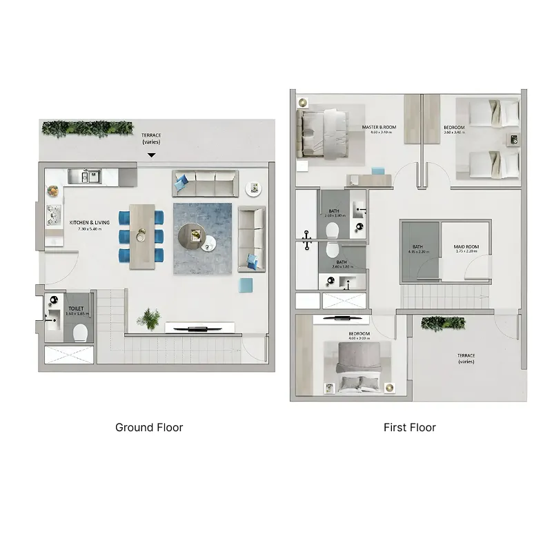 Mayyas at The Bay 3 bed floor plan, 2,244 sqft