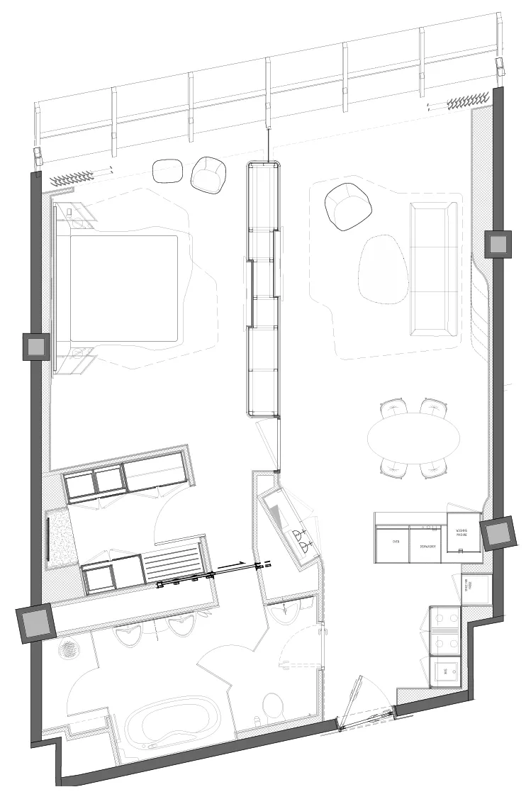 Opus By Zaha Hadid 1 bed floor plan, 1,178 sqft