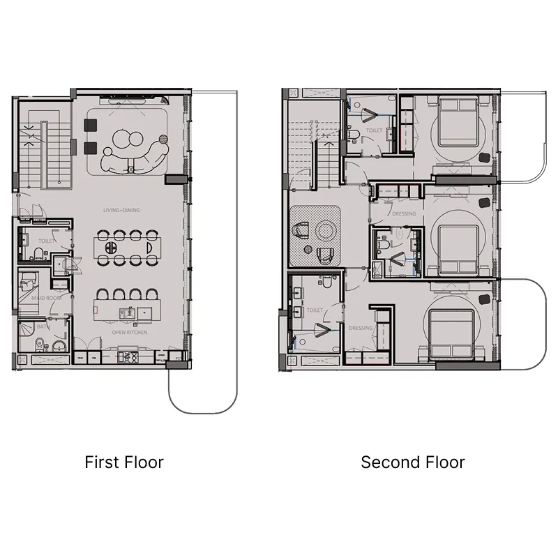 Sunset Bay Grand 3 bed floor plan, 2,617 sqft