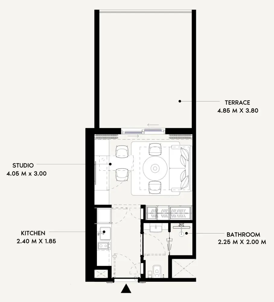 Azizi Lina Studio floor plan, 478 sqft
