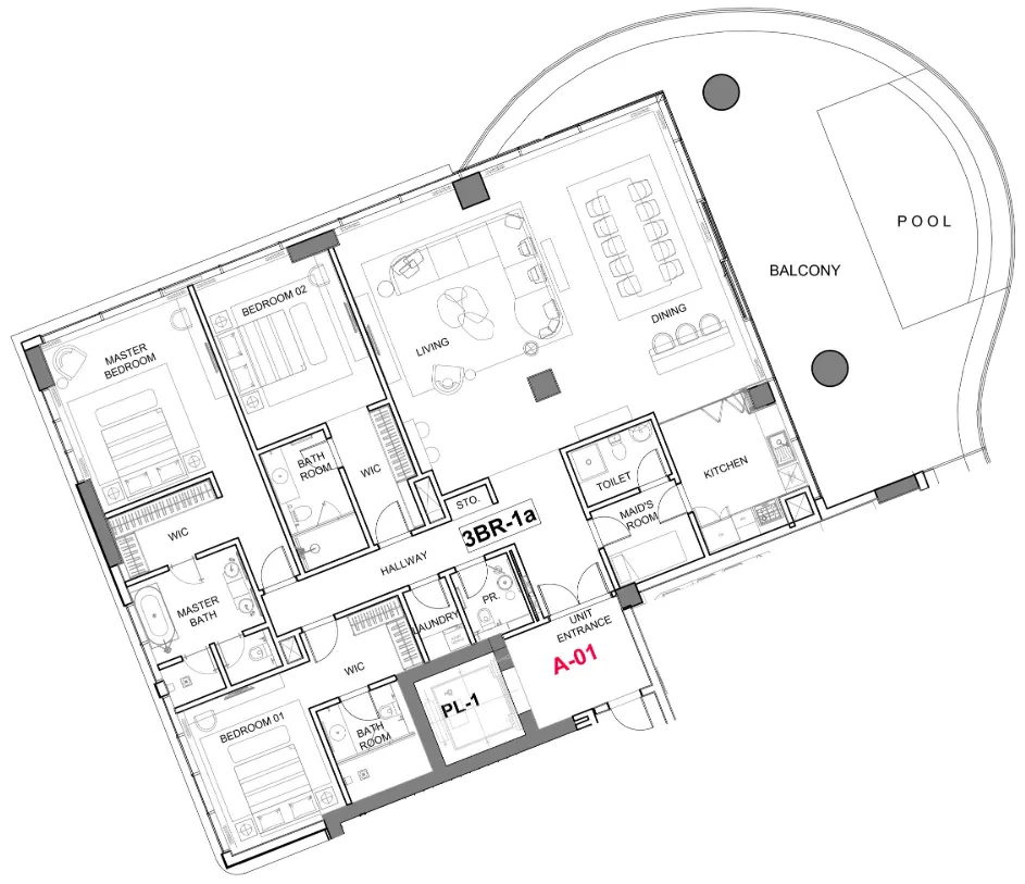 Cavalli Couture 3 bed floor plan, 3,987 – 4,346 sqft