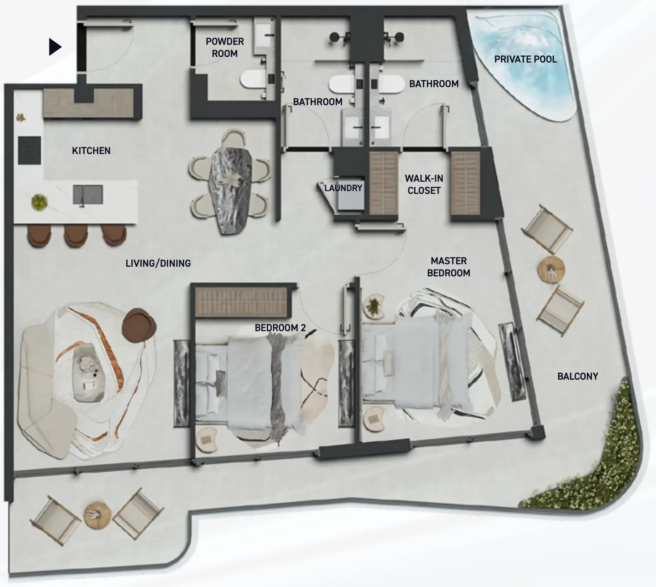 Hadley Heights 2 2 bed floor plan, 1,389 sqft