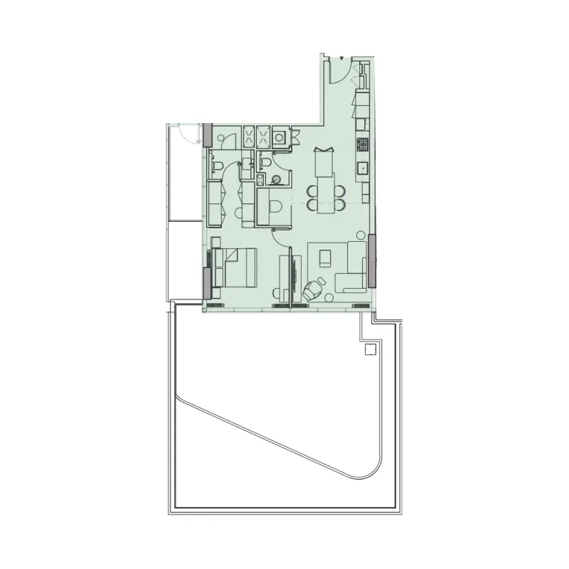 Wynwood Horizon 1 bed floor plan, 1,832 sqft