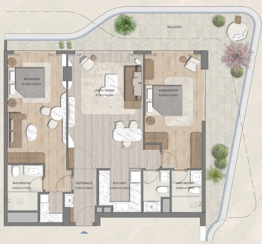 Tomorrow 166 2 bed floor plan, 1,613 sqft