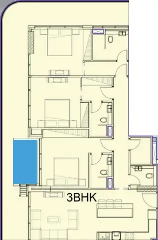 Ocean Pearl 1 and 2 3 bed floor plan, 1,843 sqft