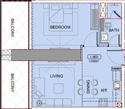 One by Binghatti 1 bed floor plan, 1,223 sqft