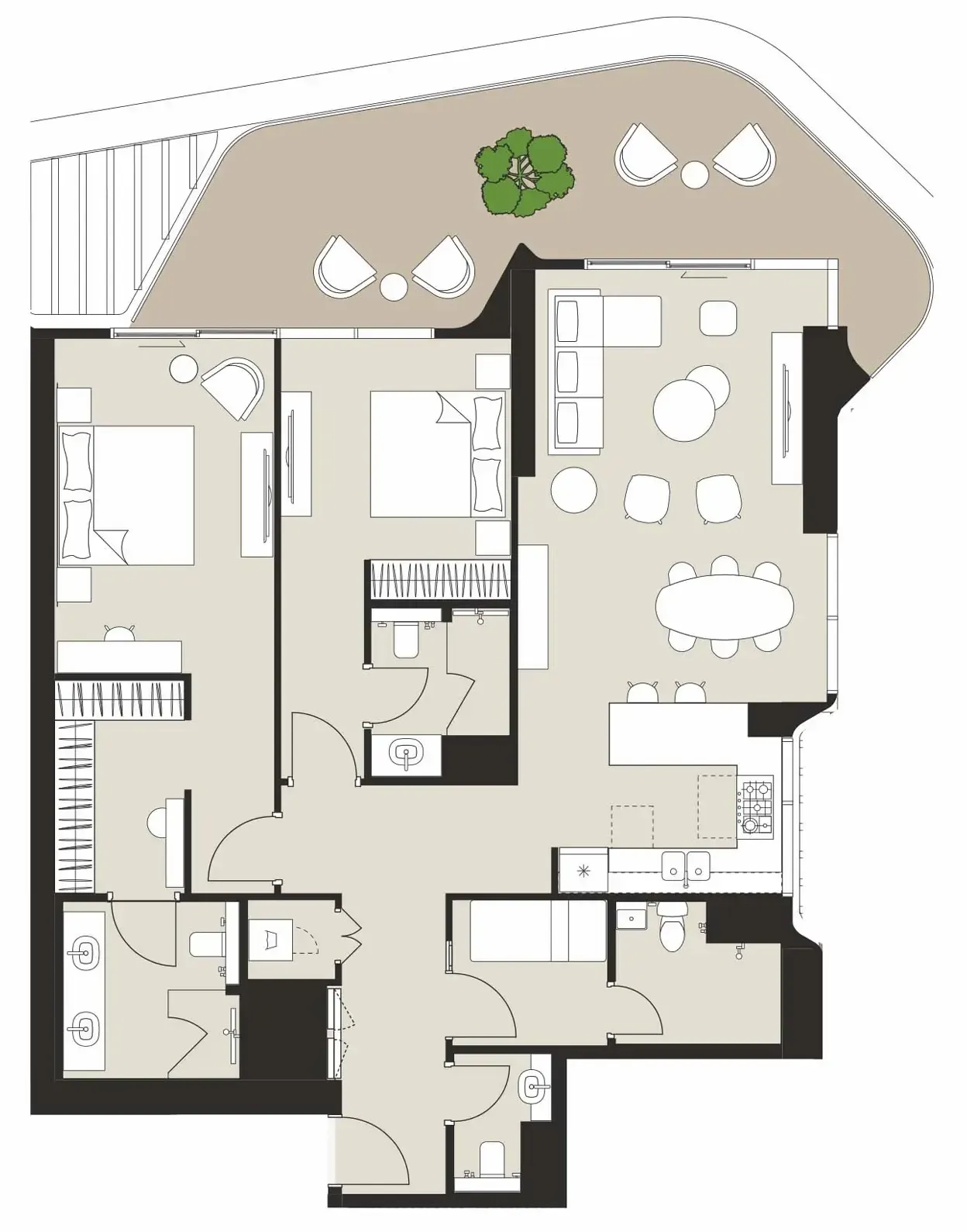 Artistry Two Residences 2 bed floor plan, 1,702 sqft