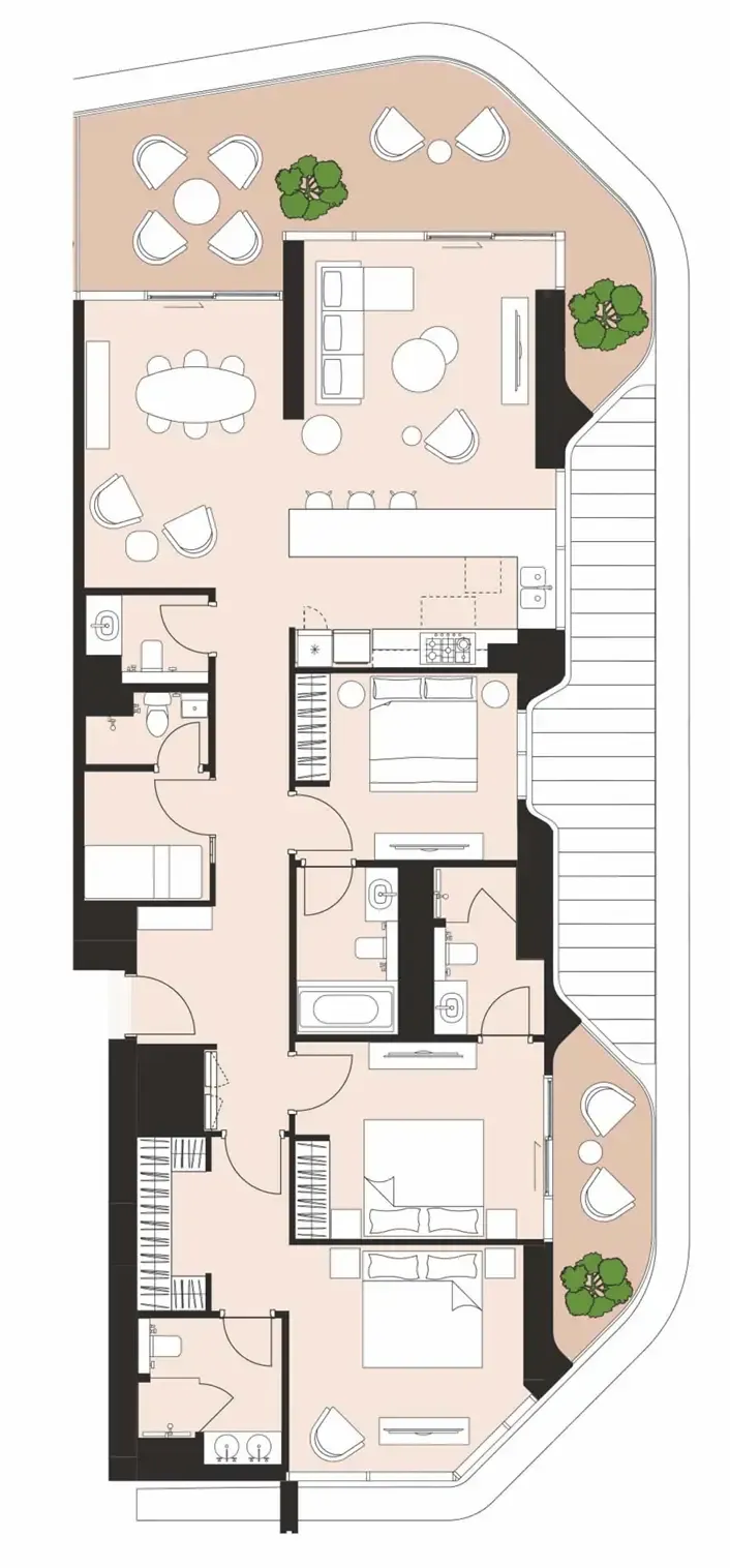 Artistry Two Residences 3 bed floor plan, 1,988 sqft