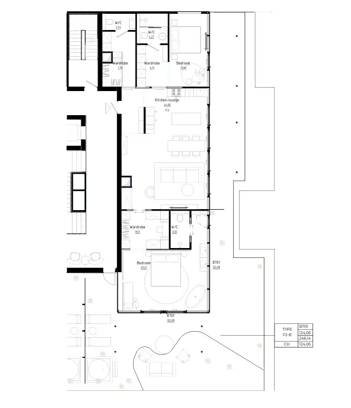 Bamboo Forest 2 bed floor plan, 2,648 sqft