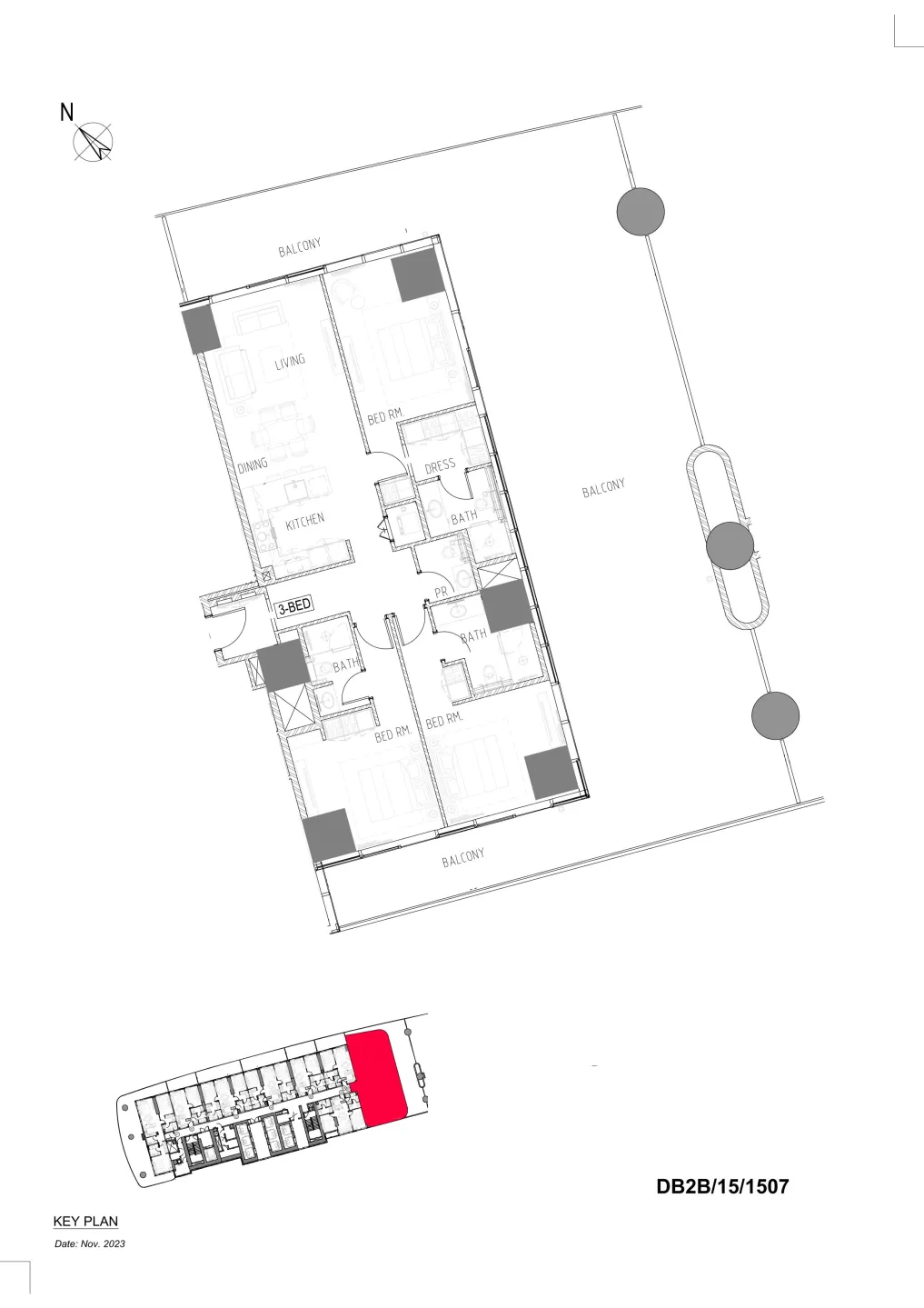 Damac Bay 2 3 bed floor plan, 3,324 sqft